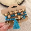 Accesorio de Vacaciones: Pulsera Multicolor de Cuentas de Cristal y Perlas de Arroz de Múltiples Capas, Joyería de Mano Bohemia Lujosa y de Alta Gama