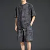 Traje Casual Tie-Dye para Hombre, Atuendo Elegante de Verano, Conjunto de Dos Piezas para Adolescentes, Conjunto Holgado de Pantalones Cortos de Manga Corta