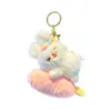 Llavero de peluche de animal tipo paleta de hielo de verano para mujer, llavero de muñeca de conejo moderno y exquisito, colgante para mochila
