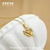 Accesorios de Colgante de Collar de Amor en Forma de Corazón de Acero de Titanio para Mujer, Apilable, Estilo de Alta Gama Otoño e Invierno, Cadena para Clavícula de Acero Inoxidable Incrustada con Circonita
