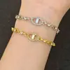 Pulsera Nueva de Zirconia de Cuatro Hojas al por Mayor, Lujo Ligero, Accesorio Fresco y Refinado, Pulsera Ajustable de Gama Alta para Mujeres