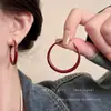 Brincos de Argola Lisos Ovais Simples de Prata para Mulheres Brincos de Círculo Exagerados Europeus e Americanos Luxo Acessível Brincos de Alta Qualidade