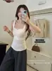 Chaleco Reductor para Mujer Copas Fijas Integradas No Necesita Sujetador Bloque de Color Cuello Cuadrado Acanalado Hermoso Cuerpo Ropa Interior 635
