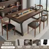 Novo Conjunto de Mesa de Chá e Cadeiras Estilo Chinês para Uso Doméstico, Mesa de Chá Grande para Varanda, Mesa de Chá Simples Multiuso de Madeira Maciça para Escritório