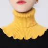 Estilo Novo Outono e Inverno Cachecol Feminino Gola Falsa Protetor de Pescoço para Calor e Proteção contra Frio Gola de Suéter Gola Alta de Tricô Versátil para Mulheres
