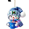 Bestseller internacional, conjunto de 5 peças de enfeites de acrílico de boneco de neve de Natal e árvore de Natal, decorações de Natal fofas para o inverno e o Natal