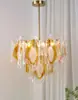 Candelabro de Vidrio Artístico Ámbar Transparente Estilo Retro Francés Duplex Dormitorio Comedor Sala de Estar Luz Principal de Diseñador