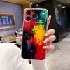 Funda Artística para Teléfono con Salpicaduras de Tinta y Pintura al Óleo Arcoíris Transfronteriza Nueva para iPhone 17 con Protección Anti-Caída en las Cuatro Esquinas y Diseño Artístico para Apple 16Pm