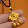 Dinero semilla de loto Colgante de loto oro arena Colgante de loto elegante chino Collar con cadena para suéter chapado en oro latón nuevo