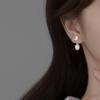 Aretes de Perlas Gota de Agua Plata S925 Nalan para Mujer Estilo Japonés y Coreano Lujo Ligero Elegantes Internet Rojo Mariposa Aretes Cortos M01175