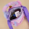 Nova Bolsa de Ombro de Pelúcia Unicórnio Olhos Grandes Bolsa Transversal para Meninas Bolsa de Mão Fofa Pequena Princesa Presente Infantil