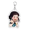 Anime Demon Slayer Grupo de Meninas Transfronteiriço Merchandising Grupo de Meninas Chaveiro Acrílico Conjunto de Duas Peças Pingente Mochila Acessórios Estudantis