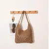 Bolso de Paja Casual de Gran Capacidad de un Solo Hombro, Nuevo Bolso de Paja Hueco Versátil, Bolso Tejido de Moda, Bolso de Playa para Vacaciones en la Costa