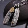 2024 Nuevo Estilo Set de Cadena Taijiao Cadena Estilo Takahashi Goro Collar de Pluma Turquesa para Mujer y Hombre Cadena de Lana