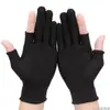 Guantes de trabajo transpirables resistentes al desgaste de dos dedos expuestos al por mayor para hombres y mujeres, guantes de trabajo de nailon de medio dedo antiestáticos industriales para recolección de té