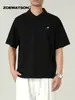 Camisa Polo Masculina Zoewatson Resistente Bordada Tridimensionalmente, Luxo Leve, Cor Sólida Simples, Top Casual Básico de Manga Curta