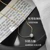 Colar de Zircônia Ultrafino para Meninas, Presente para Namorada, Corrente para Suéter, Corrente para Clavícula, Colar Versátil de Aço Titânio de Nicho, Joia de Corrente Osso de Cobra