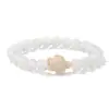 Venta Caliente de Amazon Pulsera Elástica de Piedra Natural Turquesa de 8MM Pulsera para Hombre de Piedra Volcánica Ojo de Tigre Amarillo Venta al por Mayor