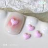 Color sólido amor joyería para uñas decoración de uñas de resina plana accesorios en forma de corazón accesorios joyería pequeña paquete completo al por mayor