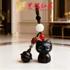 Sândalo Gato com Sino Corrente para Celular Yiming Xianyuan Gato Criativo Chaveiro Fofo Chaveiro de Carro Pingente