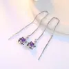 Brincos de borla floral minimalistas para mulheres, design de nicho estilo ins, brincos de fio de orelha elegantes, brincos de luxo da moda