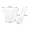 Taza de postre de plástico desechable de 60 ml, taza para pastel, taza para mousse, taza de cáscara de madera, taza transparente creativa para bebidas con forma de flor