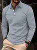 Estilo Minimalista Neutro para Camping al Aire Libre Ligero Superior Sencillo Básico Versátil Manga Larga Camisa POLO MB14