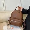 2025 Primavera e Verão Nova Mochila Feminina de Couro U Grande Capacidade Bolsa de Viagem All-match Simples Nova Mochila