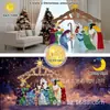 Presépio de 1,5 Metro com 235 Luzes LED para Decorar o Jardim, Arte em Ferro Brilhante de Natal