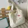 Bolso Tote de un Solo Hombro Nuevo y Lindo de Dibujos Animados para Mujer, Bolso de Lona de Gran Capacidad, Versátil para el Trabajo, Bolso de Mano de Moda Juvenil