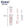 Suministro Directo del Fabricante Kemei Km-3024 Set de Aseo Cuatro en Uno para Mujer Recortador Eléctrico de Vello Nasal Depilador de Cejas