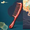 Peine Mujiang natural de madera de ébano, dientes grandes, dientes anchos, peine anti-rizos, electricidad estática, para el hogar, mujeres de pelo largo, caída del cabello, hombres