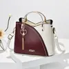 Bolso Transfronterizo para Mujer Taizhou Nuevo Color Combinado Bolso de Mano Estilo Coreano Color de Contraste Gran Capacidad Moda Bolso de Hombro Cruzado de Cuerpo Bolso de Moda