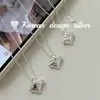 Estilo Japonês e Coreano Design de Nicho Joias de Prata Prata Esterlina S925 Colar Quadrado com Laço Estilo Feminino Fresco e Doce