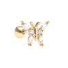 Brincos de Osso da Orelha Borboleta de Moda Transfronteiriços para Mulheres, Brincos de Piercing Simples e Elegantes de Aço Inoxidável com Rosca Interna, Direto do Fabricante