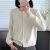 Cárdigan suéter bordado con lazo de piel de mapache para mujer, nueva colección otoño/invierno 2026, de punto holgado, top que reduce la edad