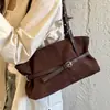 Bolso de Mano Retro de Gamuza Gran Capacidad Bolso de Mujer 2026 Nuevo de Moda Paleta de Colores Otoñales Bolso de Mano para el Trabajo