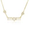 Collar con colgante de carta de amor de cobre y circón, suministro de comercio exterior transfronterizo, collar dorado, regalo de cumpleaños para el Día de la Madre