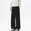 Pantalones de punto gofrado para hombre, estilo nuevo de primavera y otoño, pantalones deportivos de punto, estilo retro de Hong Kong, caída, pierna ancha, pantalones largos