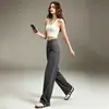 Pantalones de pierna ancha para yoga de camino al trabajo para mujer, cintura alta, control de abdomen, moldeadores, adelgazantes, suaves, amigables con la piel, para deportes al aire libre, pantalones de pierna recta para mujer