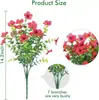 Flores Artificiales Transfronterizas de Amazon Plantas Falsas de Plástico 7 Cabezas Malla 35 Eucalipto Violeta Decoración Exterior
