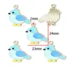 Lindo Dibujo Animado Aleación con Goteo de Aceite Loro Pájaro Animal Colgante DIY Pulsera Llavero Adorno Decorativo W726