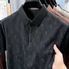 Camiseta de Manga Corta con Cuello de Solapa para Hombres Jóvenes y de Mediana Edad, Camisa Polo de Spandex para Primavera y Verano, Top Delgado Transpirable Casual Estampado
