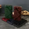 Billetera Nueva para Mujer 2025 Cartera Corta de Piel Genuina Piel de Vaca de Primera Capa Estampada Estilo Chino Retro Billetera para Monedas Multifuncional
