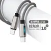 Nuevo Cable de Datos Trenzado con Luz Lateral Gradiente de Carga Súper Rápida de 100W Adecuado para Apple 16Pd Android Tipo-C