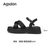 Sandalias de plataforma gruesa Augushiden para mujer, nuevo modelo de verano 2026, sandalias negras que realzan la altura para combinar con faldas, sandalias elegantes y deportivas
