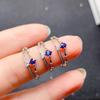 Anillo soporte vacío plateado en plata 925 platino de 18k gema no incrustada piedra principal 3*3mm joyería al por mayor directa de fábrica