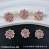 Pulsera Brazalete Collar Joyería de Copo de Nieve con Cierre de Cuentas DIY Corte Rosa Milenio Zirconia
