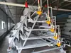 Jaula para Pollos de Huevo Tipo Escalera Tipo A con Sistema de Alimentación Automática, Jaula para Pollos de Huevo de Cría Galvanizada en Caliente con Comederos Verdes y Blancos