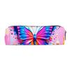 Estojo de lápis cilíndrico simples com borboleta colorida transfronteiriça, bolsa de armazenamento de material escolar de grande capacidade, fornecedor de fabricantes de estojos de lápis infantis